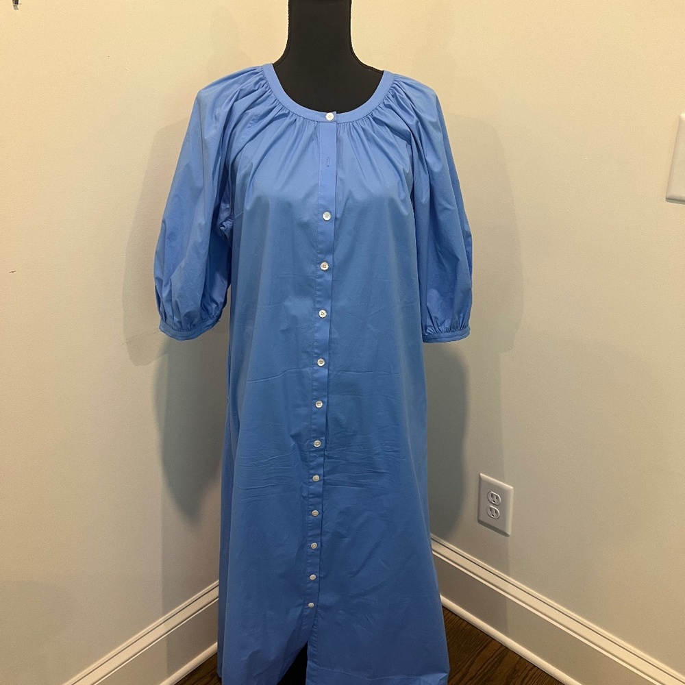 STAUD Vincent dress - Azure blue maxi dress, L